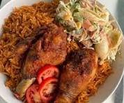 JOLLOF RICE WITH TURKEY AND SALAD